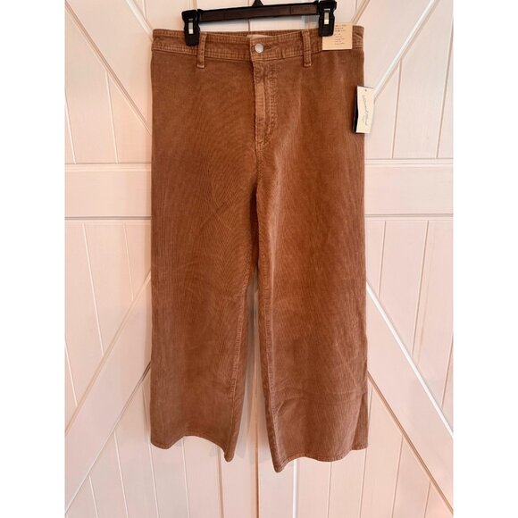 NWT Universal Thread Tan High-Rise Sailor Wide Leg Ankle Jeans Womens Size 12R - Picture 1 of 9